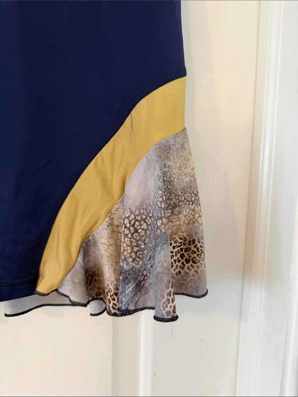 Women’s Sofibella Blue Gold & Leopard Print Athletic Tennis Skort Size Small